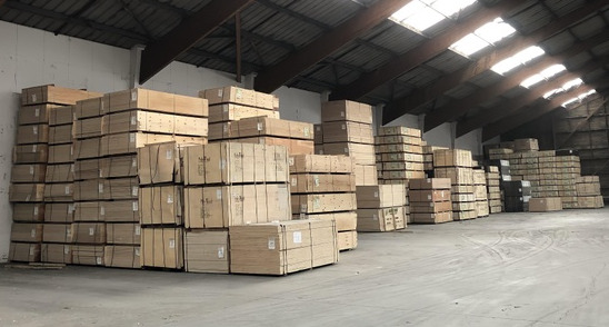 plywood stock in warehouse